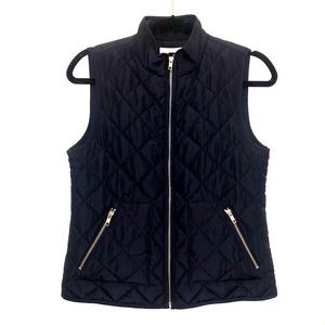 LOFT Navy Diamond Quilted Vest